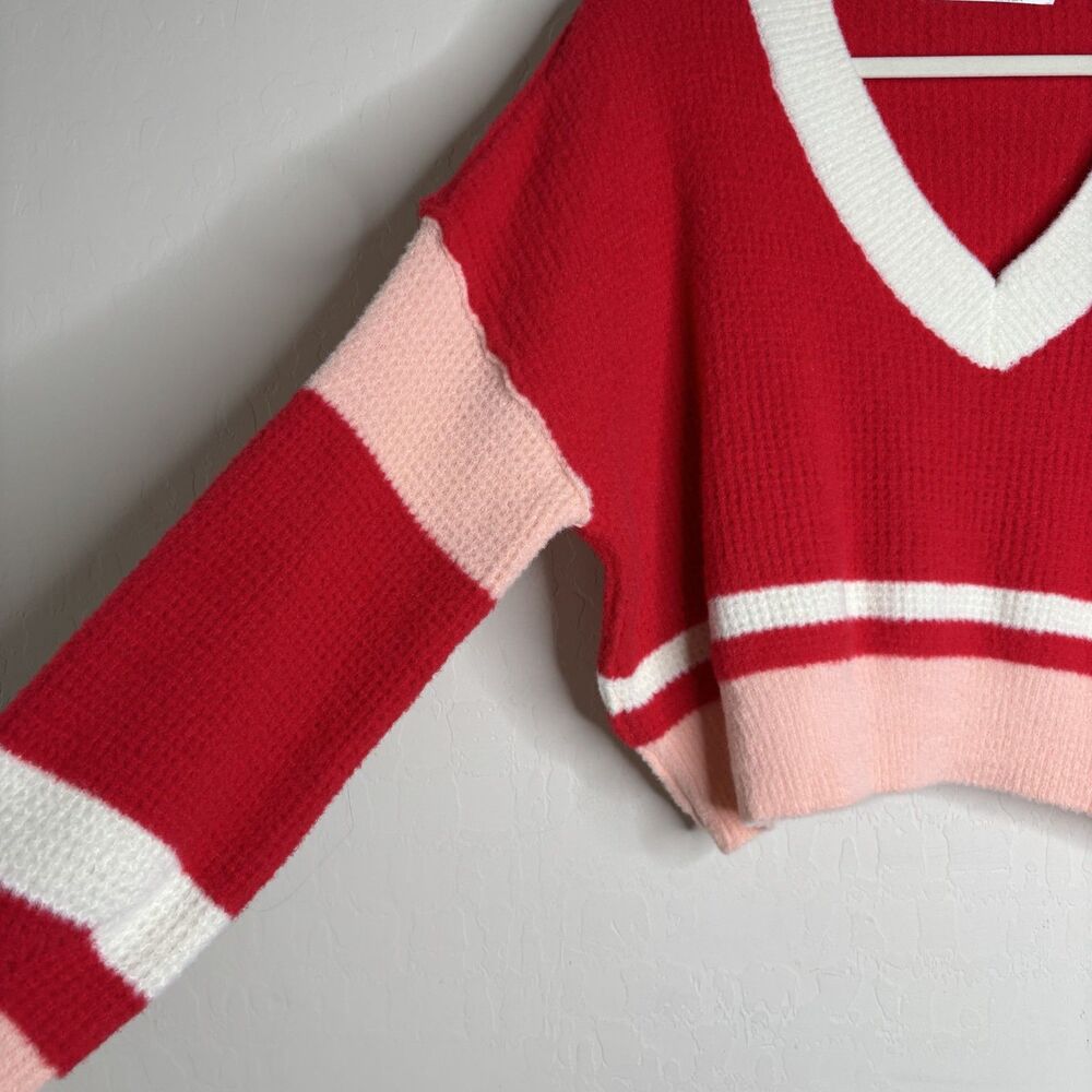 Altar'd State V Neck Cropped Sweater - Picture 4 of 6